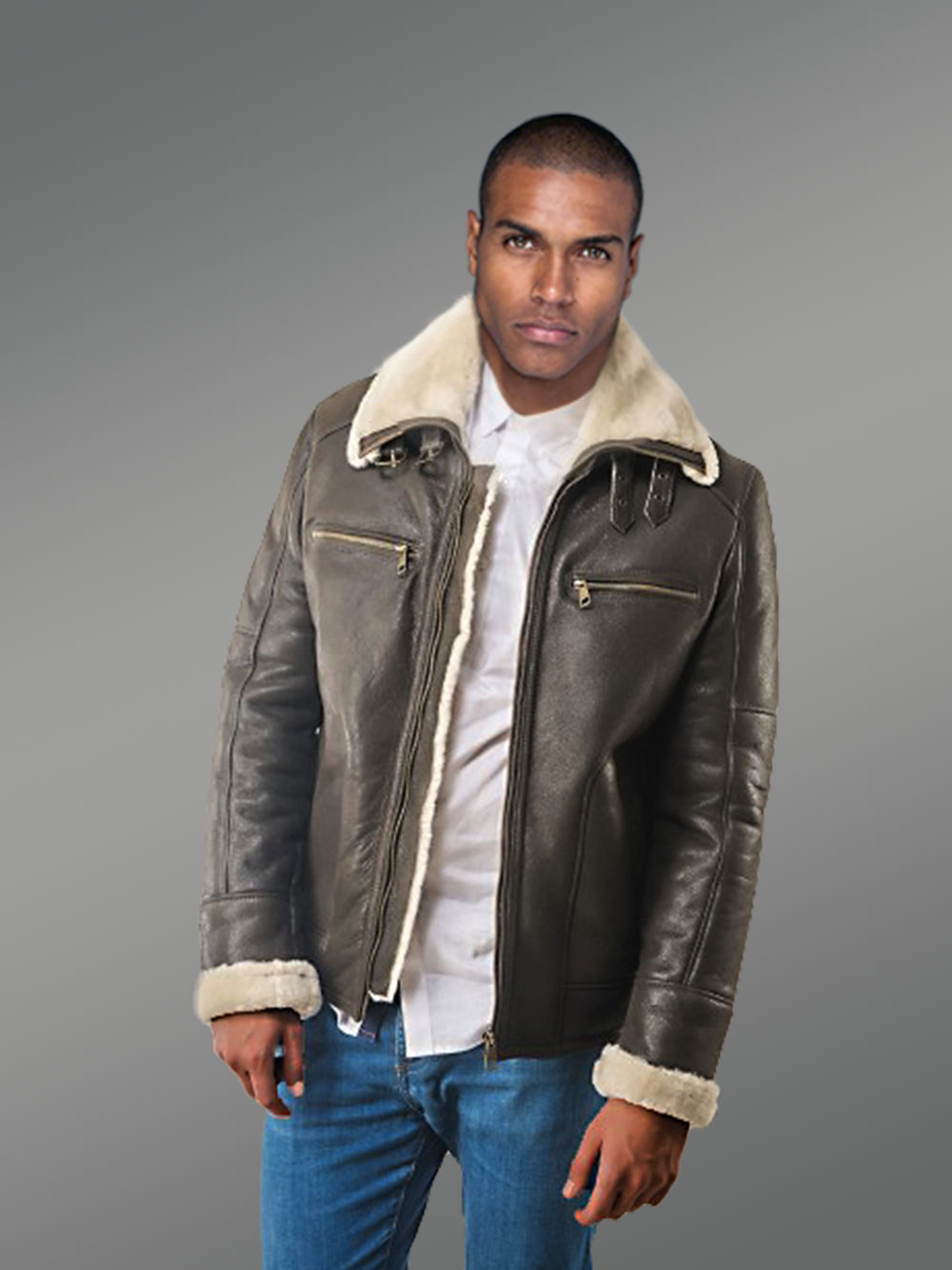 Bomber Shearling Jacket for Men