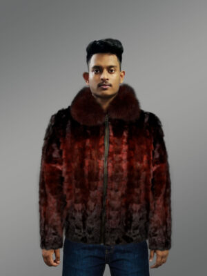 Burgundy Mink Bomber