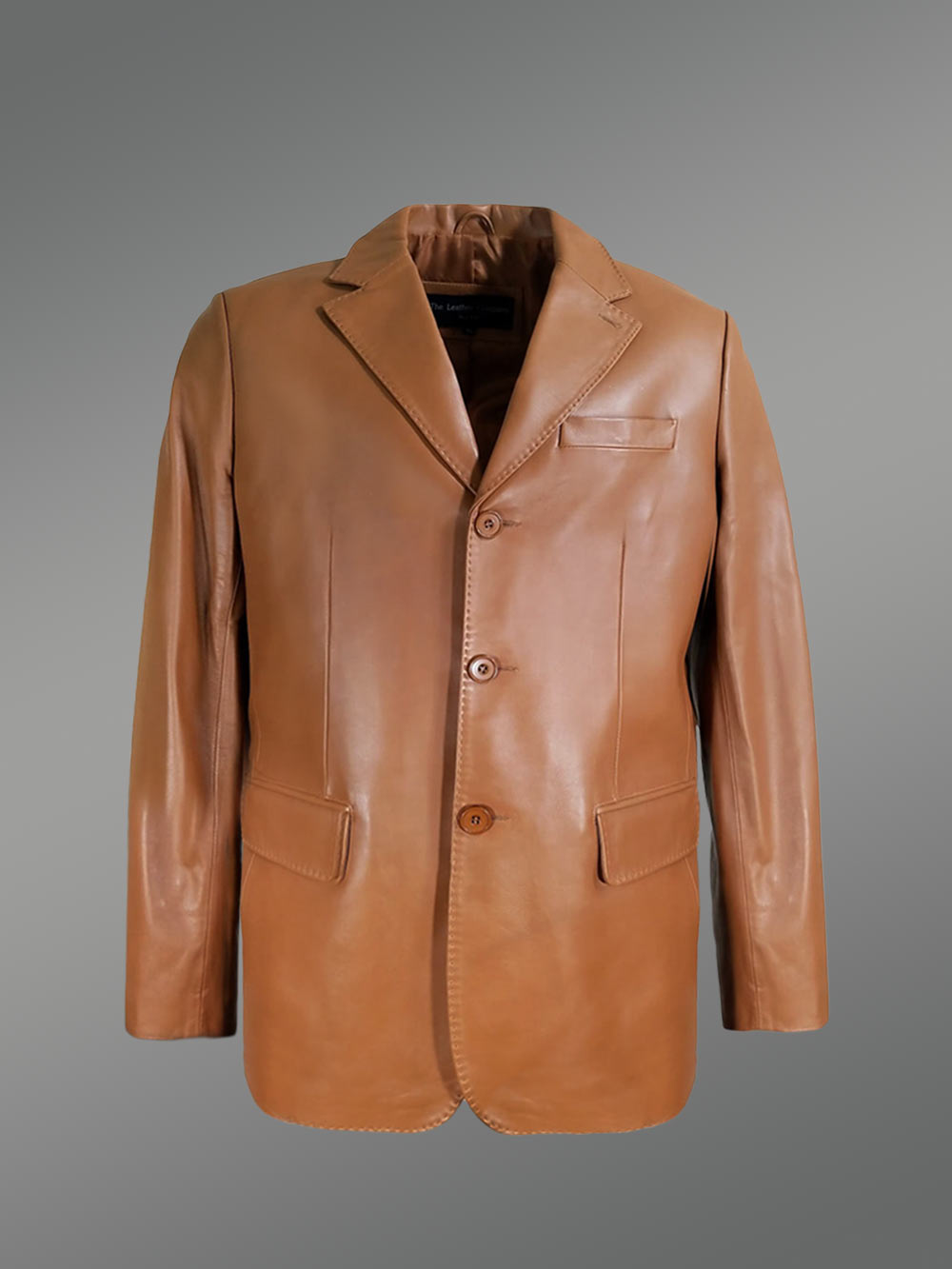 Men's Tan Dressy Leather Jacket