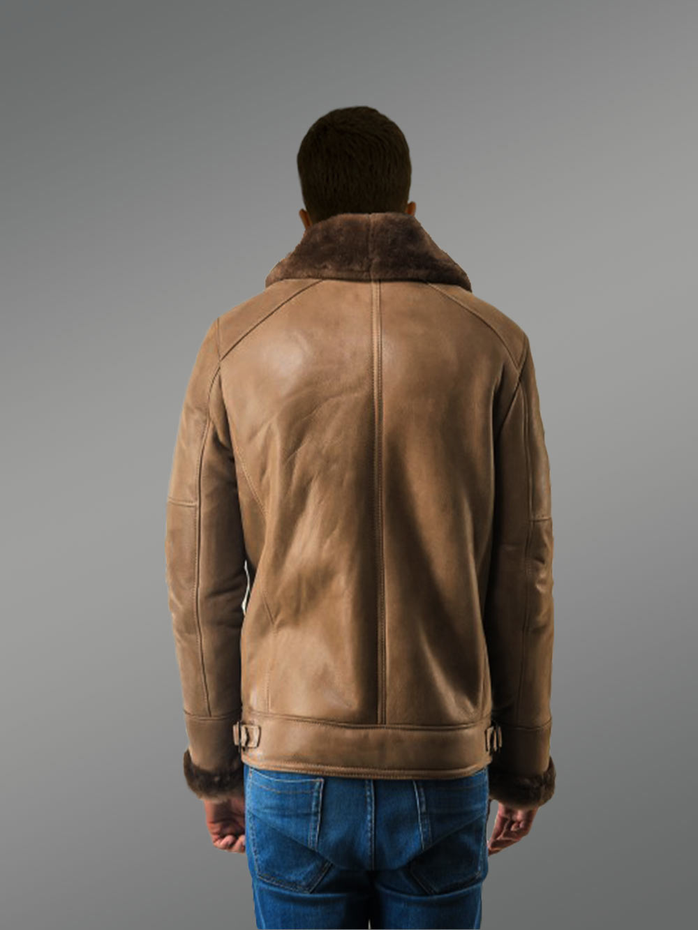 Genuine Sheepskin Shearling Bomber Jacket