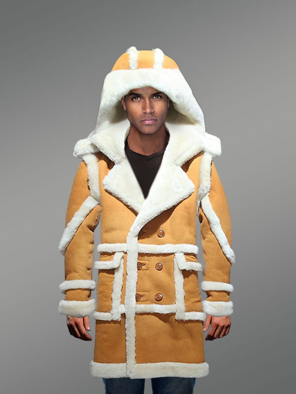 Men Long Shearling Coat