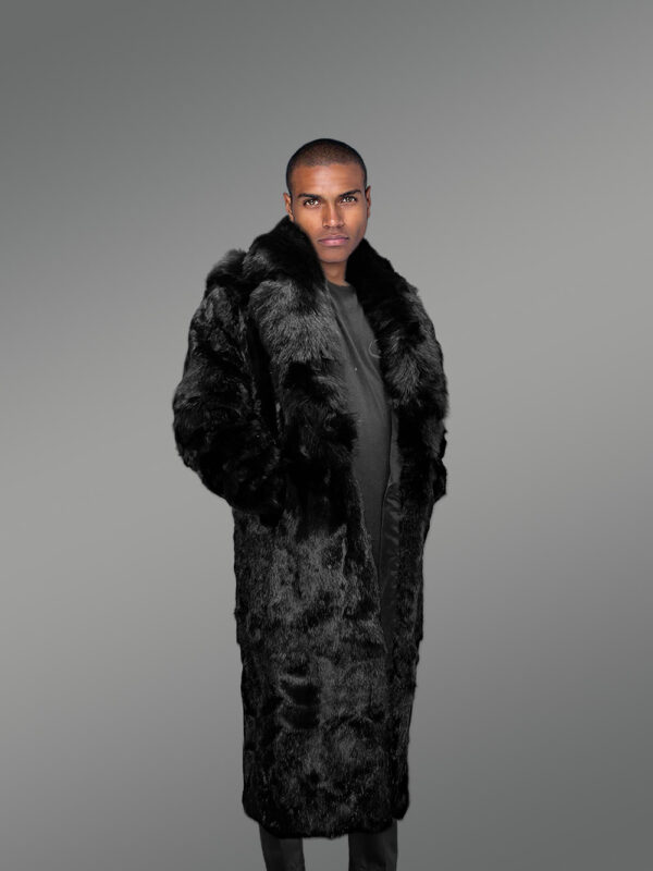 Full Length Authentic Rabbit Fur Coat for Men - Image 6