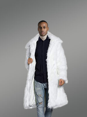 Men Long Rabbit Fur Coat