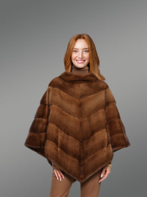 V Shape Mink Poncho