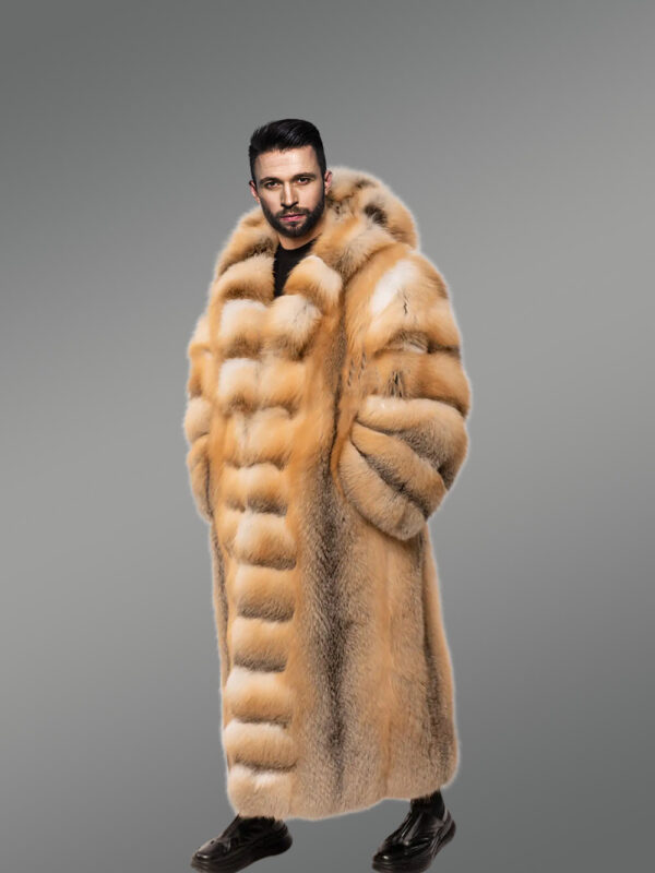 Red Fox Fur Tuxedo Coat Flaunting a Flamboyant Look for Men - Image 2