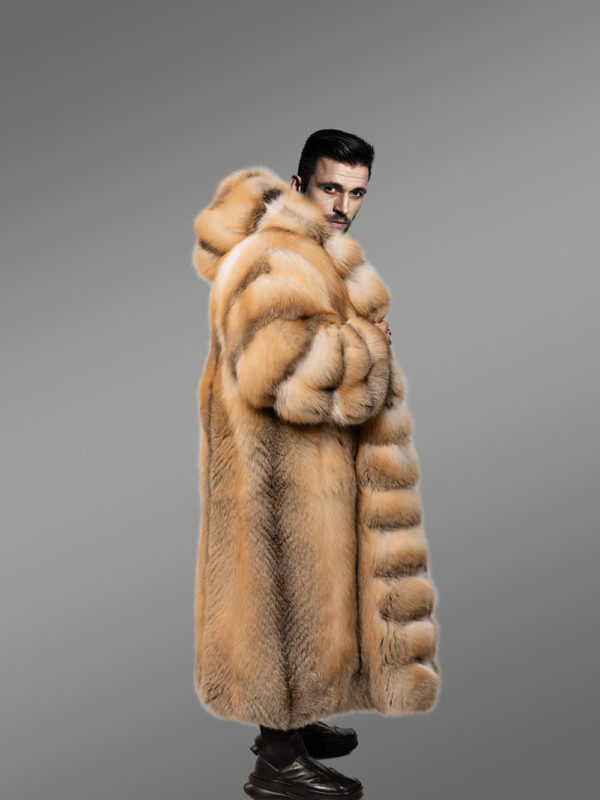 Red Fox Fur Tuxedo Coat Flaunting a Flamboyant Look for Men - Image 6