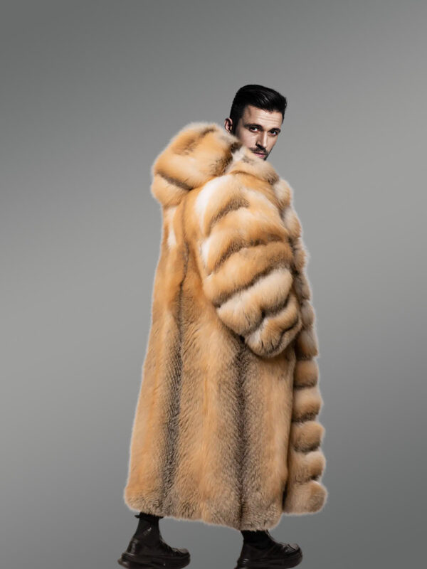 Red Fox Fur Tuxedo Coat Flaunting a Flamboyant Look for Men - Image 11