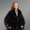 Women's Full Skin Mink Coat with Lapel Collar