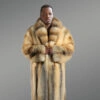 Mens Fox Fur Trench Coat