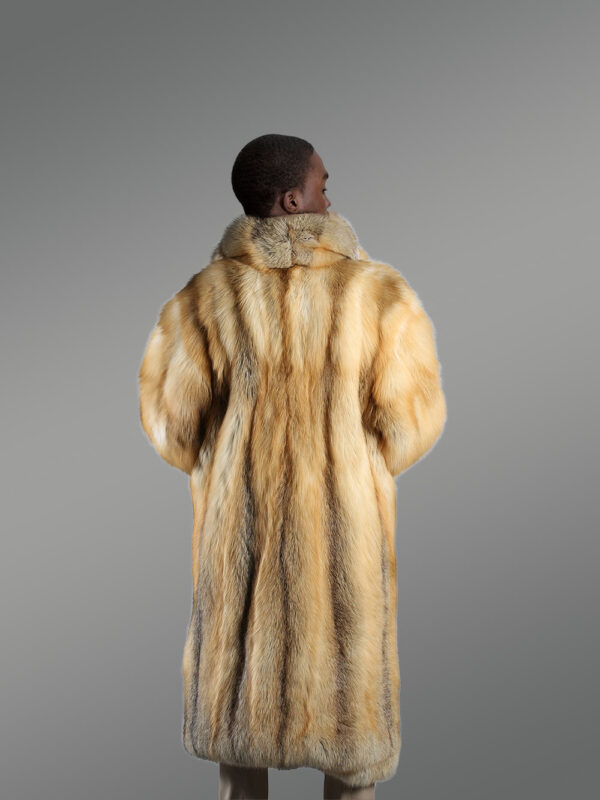 Mens Fox Fur Trench Coat