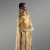 Mens Fox Fur Trench Coat