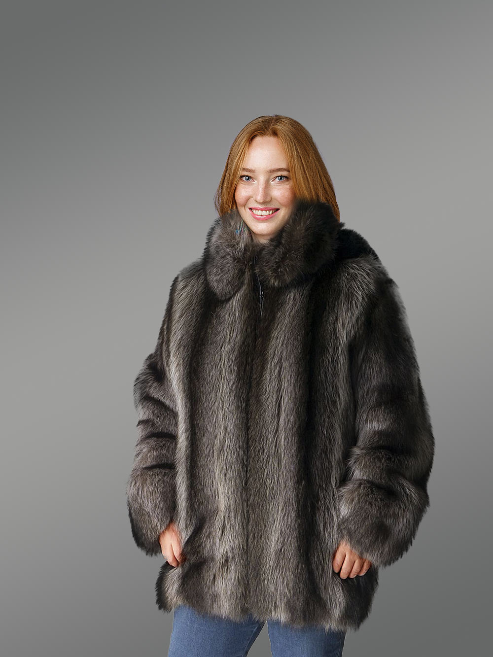 Womens Raccoon Fur Coat