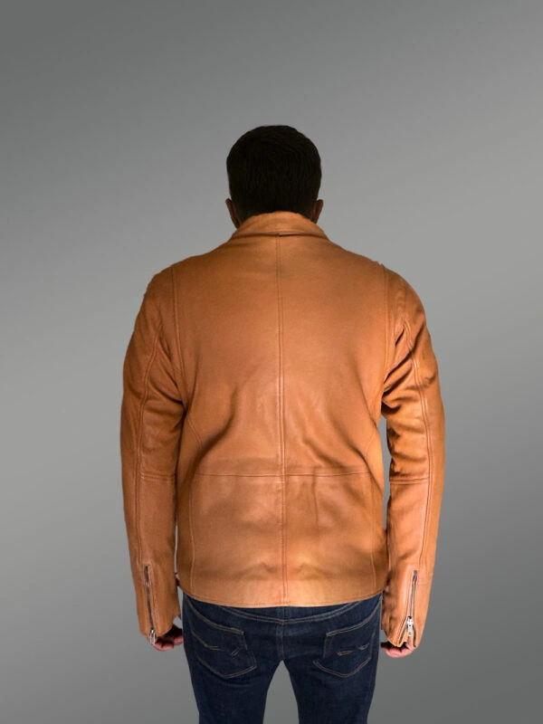 Men’s Tan Leather Dean Jacket (1)