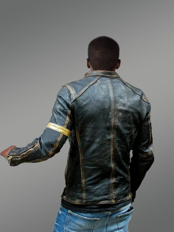 Black Distressed Leather Jacket for Men – Rugged Looks with Comforting Texture - Image 2