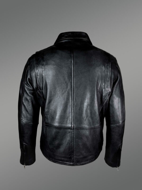 Mens Black Lambskin Leather Jacket for a Suave Look Anytime - Image 4