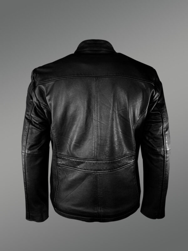 Mens Black Lambskin Leather Parka to Make a Bold Style Statement - Image 3