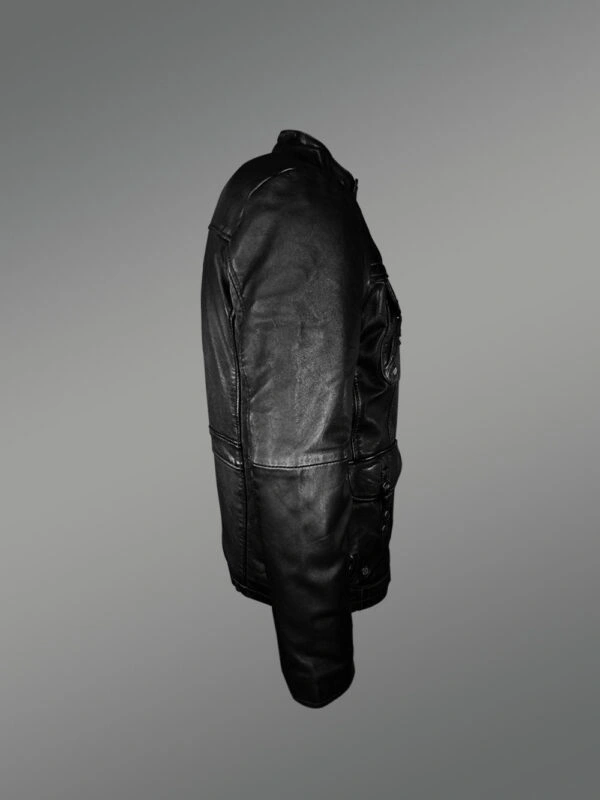 Mens Black Lambskin Leather Parka to Make a Bold Style Statement - Image 4