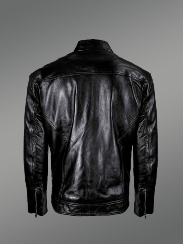 Mens Black Leather Moto Jacket – High-Fashion Looks with Maximum Comfort - Image 4