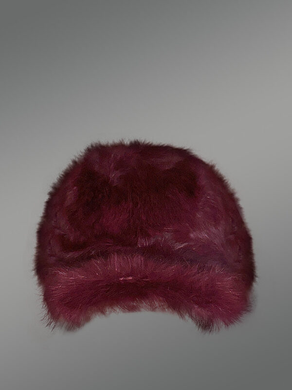 Mens Rabbit Baseball Hat in Burgundy for a Comfy Flamboyant look - Image 4