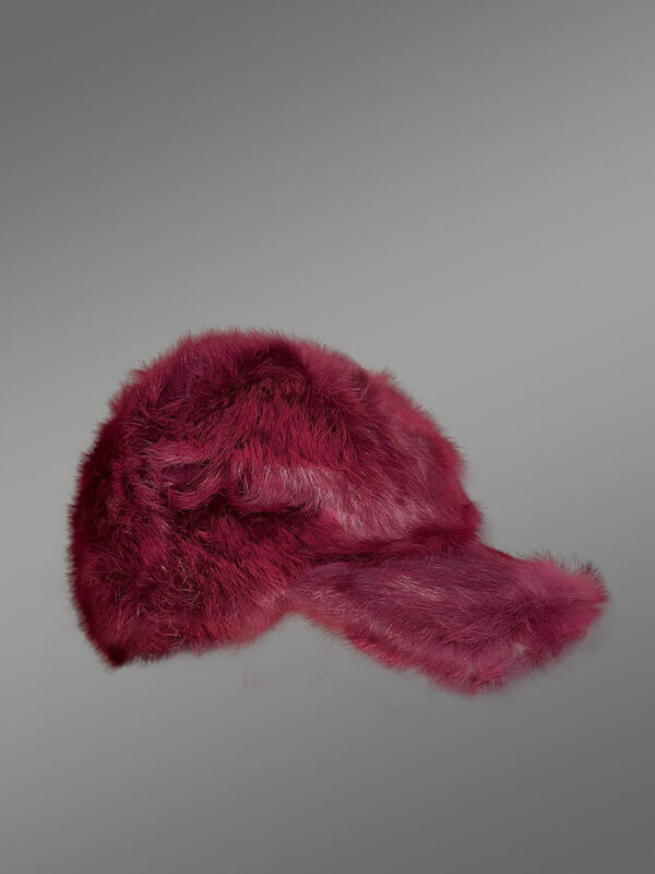 Mens Rabbit Baseball Hat in Burgundy for a Comfy Flamboyant look - Image 3