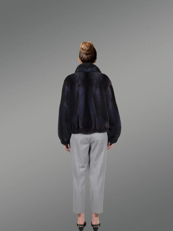 Blue Mink Bomber with Turtleneck Collar – Exceptional Warmth & Great Looks - Image 6