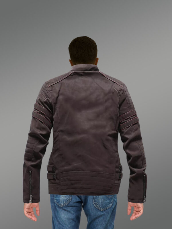 Mens Brown Matt Leather Jacket – Elegant Outfit Ensuring Absolute Comfort - Image 3