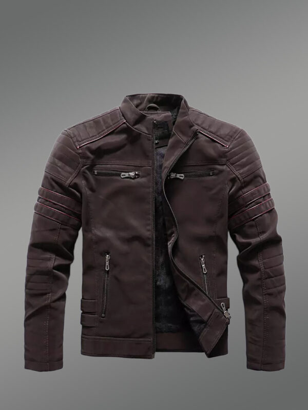 Mens Brown Matt Leather Jacket – Elegant Outfit Ensuring Absolute Comfort - Image 4