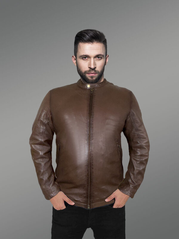 Mens Brown Motorcycle Leather Jacket – Snazzy Looks with Smooth Touch - Image 2