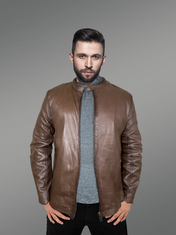 Mens Brown Motorcycle Leather Jacket – Snazzy Looks with Smooth Touch