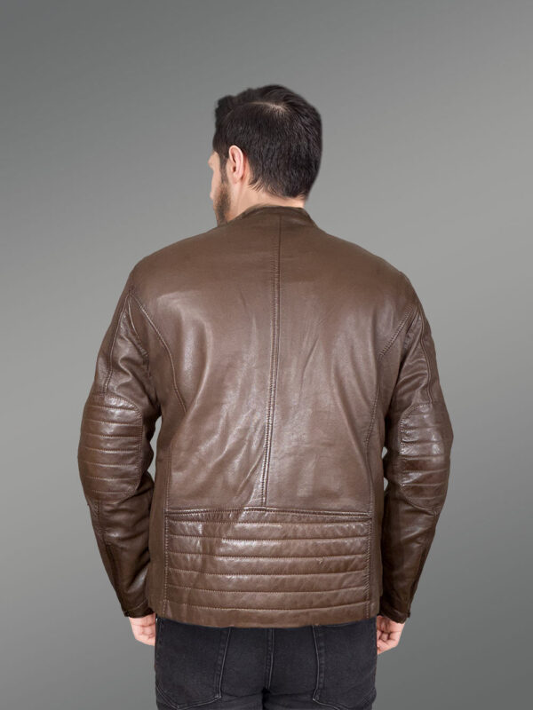 Mens Brown Motorcycle Leather Jacket – Snazzy Looks with Smooth Touch - Image 3