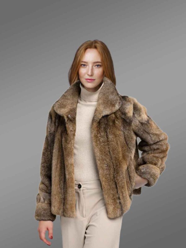 Women’s Dressy Hare Fur Coat - Image 6