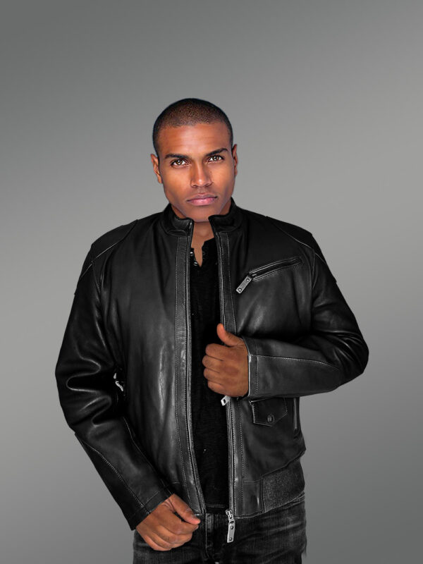 Mens Trendy Leather Bomber Jacket –Exuding a Dapper Look