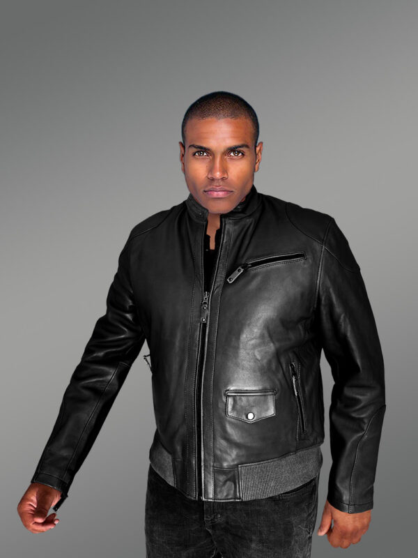 Mens Trendy Leather Bomber Jacket –Exuding a Dapper Look - Image 6