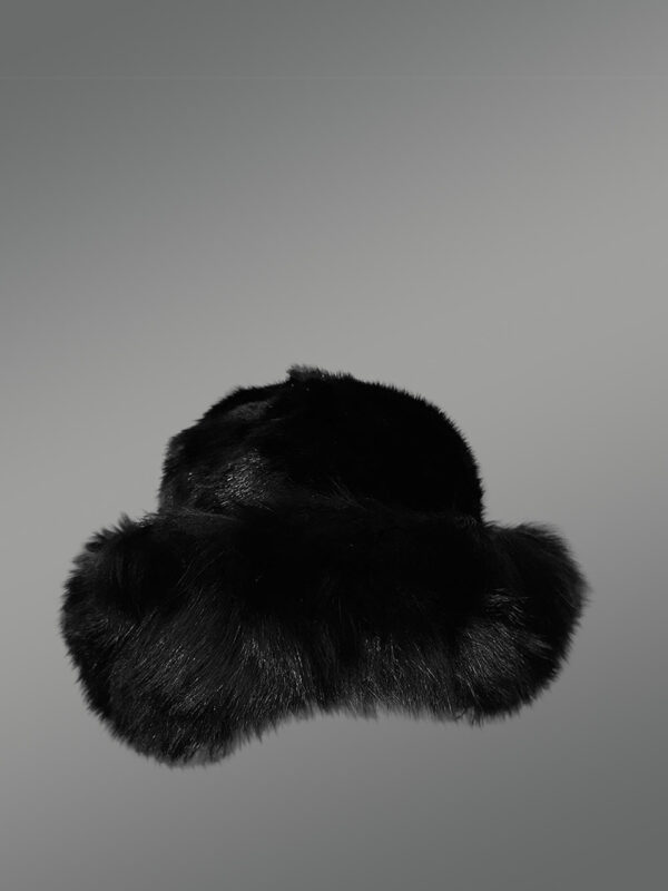 Mens Black Fox Fur Baseball Hat – Fashionable & Functional Accessory for Winter - Image 3