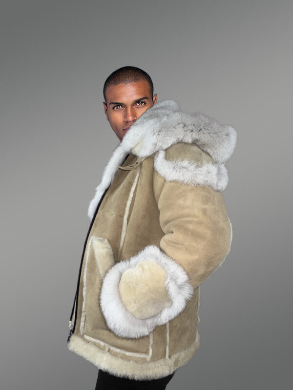 Mens Shearling Jacket with Fox Fur Accents – A Swanky Thermal Wear - Image 8