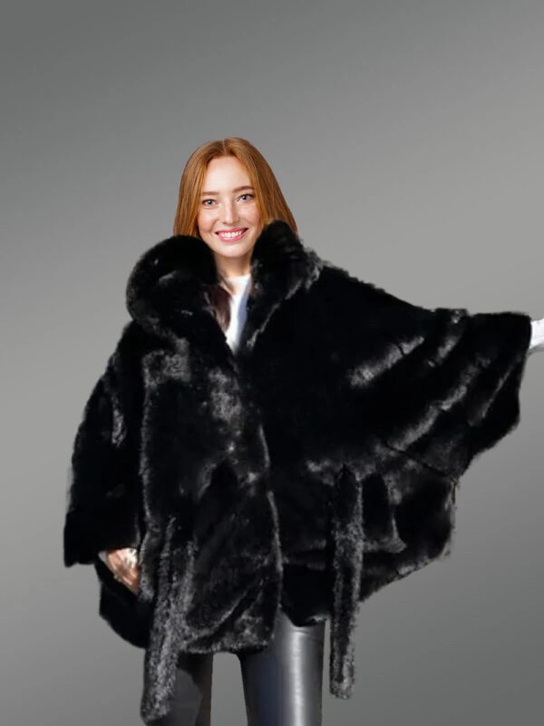 Womens Mink Baggy Cape Coat – Decking up the winter time in Glamorous Warmth - Image 8