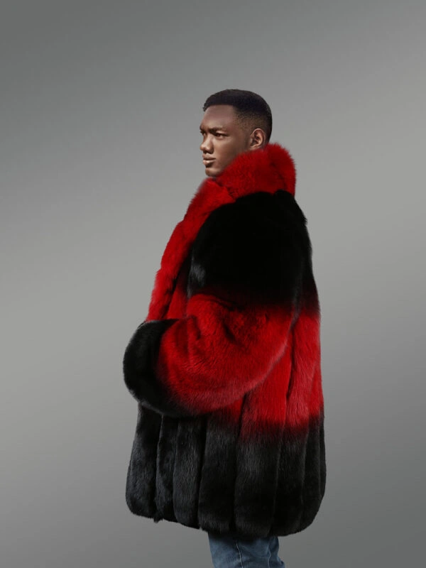 Mens Dual Shade Fox Fur Coat – An Absolute Masterpiece - Image 2